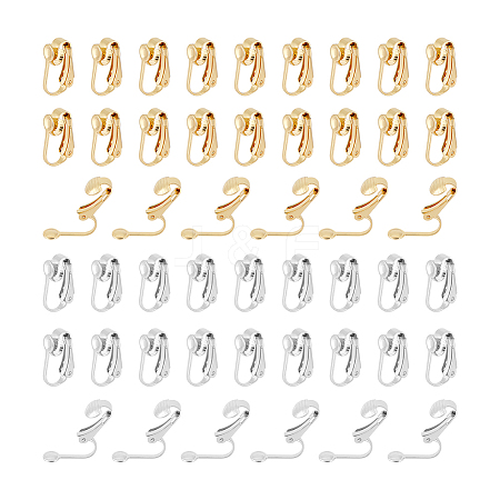 Unicraftale 60Pcs 2 Colors 304 Stainless Steel Clip-on Earring Findings STAS-UN0055-91-1