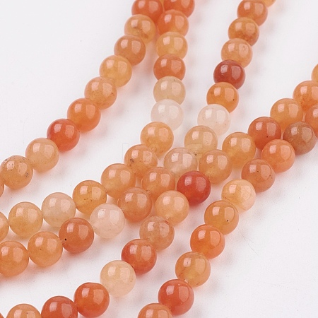 Natural Red Aventurine Beads Strands X-GSR6mmC023-1