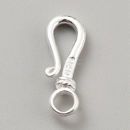 925 Sterling Silver Hook Clasps STER-WH0016-18S-1