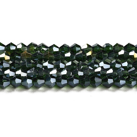 Transparent Electroplate Glass Beads Strands EGLA-A039-T4mm-B25-1