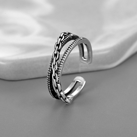 Brass Oval Chain Cuff Rings for Men FS-WGE0AC8-05-1