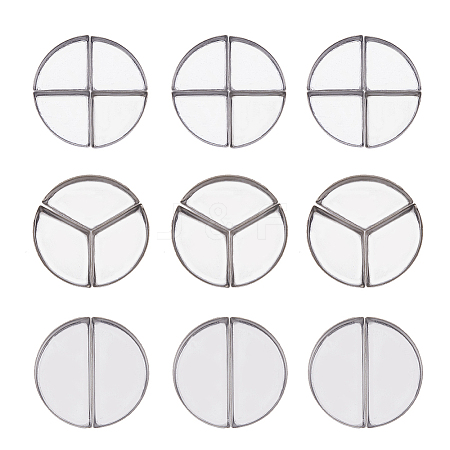 3 Style 2/3/4 Compartments Empty Round Iron Eyeshadow Replacement Box FIND-FH0007-33-1