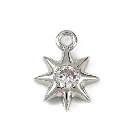 Brass Pave Clear Cubic Zirconia Pendants LS-KK-L238-12P-1