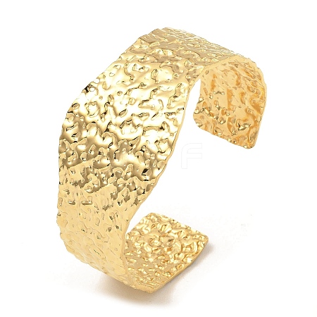 304 Stainless Steel Textured Wide Cuff Bangles LS-BJEW-P302-10G-1