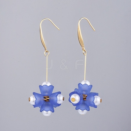 Acrylic Imitation Pearl Beads Dangle Earrings EJEW-JE03370-04-1