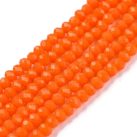 Opaque Solid Color Glass Beads Strands EGLA-T021-02I-1