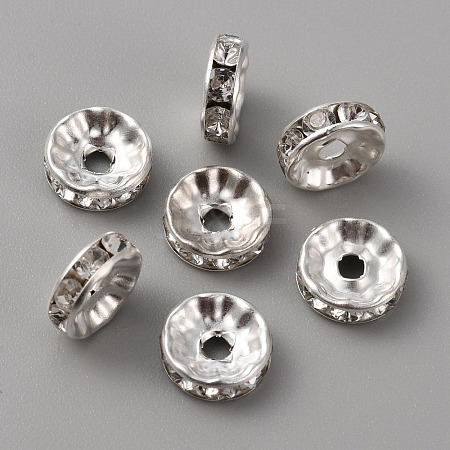 50Pcs Alloy Rhinestone Spacer Beads ALRI-SZC0003-05S-07-1