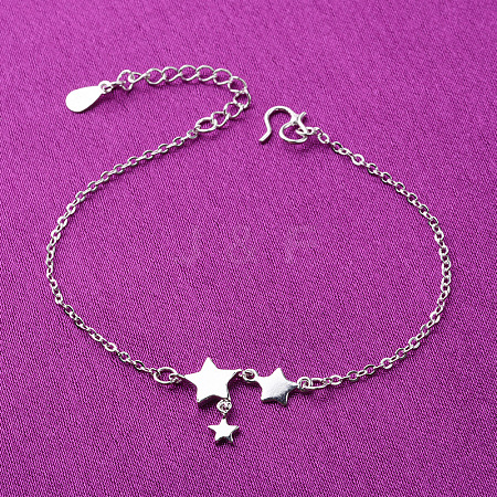 Brass Triple Star Link Chain Anklets for Women FS-WGCAD95-01-1