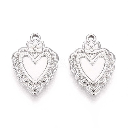 304 Stainless Steel Pendant Cabochon Settings STAS-T067-03P-1