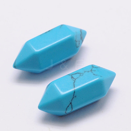 Dyed Faceted No Hole Howlite Double Terminated Points G-K034-20mm-03-1