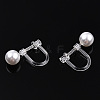 Resin Clip-on Earring Converter with ABS Plastic Imitation Pearl Beaded STAS-T064-02P-3