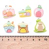Opaque Resin Imitation House Pendants RE-CBA40A4-04-3