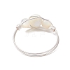 Round Natural Sea Shell Finger Rings RJEW-JR00847-02-4