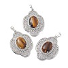 Natural Tiger Eye Pendants G-P492-01P-03-1