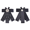 Bowknot Tie Polyester Rhinestone Brooches JEWB-WH20006-12-6