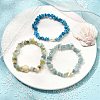 3Pcs Gemstone Beaded Stretch Bracelets set BJEW-JB11175-2