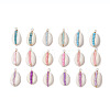 36Pcs 18 Colors Glass Seed Bead & Natural Shell Pendant PALLOY-JF03672-1
