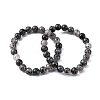 Natural Tourmaline Round Beaded Stretch Bracelets for Men Women BJEW-G743-01B-4