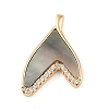 Brass Micro Pave Clear Cubic Zirconia Pendants KK-Q816-05G-02-1