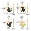 8Pcs 4 Styles Alloy Enamel Pendants FIND-FS0001-91-4