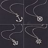 Tibetan Silver Anchor & Helm Pendants TIBEP-PH0004-15AS-5