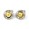 Irregular Flat Round Brass Stud Earrings EJEW-Q391-17G-2