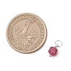 Natural Colorful Tourmaline Table Cut Cube Charms with 304 Stainless Steel Findings PALLOY-JF04875-2