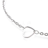 304 Stainless Steel Cable Chain Anklets AJEW-M026-01P-2