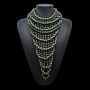 Round Wood Beaded  Multi Layered Bib Necklaces for Women FS-WG9E278-07-1