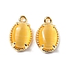 Oval Brass Charms KK-D024-01C-G-1