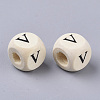 Printed Natural Wood Beads WOOD-T026-001V-2