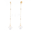 Shell Pearl Dangle Stud Earrings EJEW-JE04137-01-2