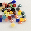 Pearlized Plated Opaque Glass Cabochons X-PORC-S801-6mm-M-1