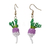 304 Stainless Steel Glass Seed Beads Carrot Dangle Earrings EJEW-MZ00579-03-3
