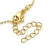 Brass & Resin Textured Heart Pendant Satellite Chain Necklaces NJEW-R100-03G-3