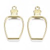 Rack Plating Alloy Bottle Open Back Bezel Pendants PALLOY-S047-31E-FF-1