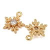 Flower Brass Micro Pave Cubic Zirconia Pendants KK-N254-102G-01-2