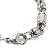 Non-Tarnish 304 Stainless Steel Faceted Column Link Bracelets for Men BJEW-B093-01P-3