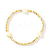 Brass Round Beaded Stretch Bracelets ZM9543-4-1
