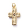 Cubic Zirconia Tiny Cross Charms KK-G363-03G-03-2