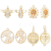 Beebeecraft 8Pcs 4 Style Rack Plating Brass Micro Pave Cubic Zirconia Pendants KK-BBC0004-19-1