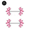 G23 Titanium Pink Cubic Zirconia Nipple Rings WG912A9-25-1