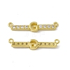 Rack Plating Brass Micro Pave Clear Cubic Zirconia Connector Charms KK-C007-37G-G-2