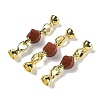 Natural Red Jasper with Brass Fold Over Clasps G-G141-02G-17-1