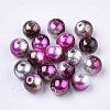 Rainbow ABS Plastic Imitation Pearl Beads X-OACR-Q174-4mm-12-1