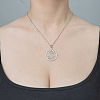 201 Stainless Steel Hollow Yoga Pendant Necklace NJEW-OY002-09-2