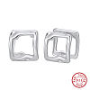 925 Sterling Silver Square Stud Earrings EJEW-H167-04P-2