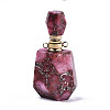 Assembled Synthetic Pyrite and Imperial Jasper Openable Perfume Bottle Pendants G-R481-13C-1