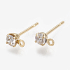 Brass Stud Earring Findings KK-S348-119-1