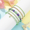 5Pcs 5 Style Glass & Lampwork Evil Eye Stretch Bracelets Set BJEW-JB09619-04-2